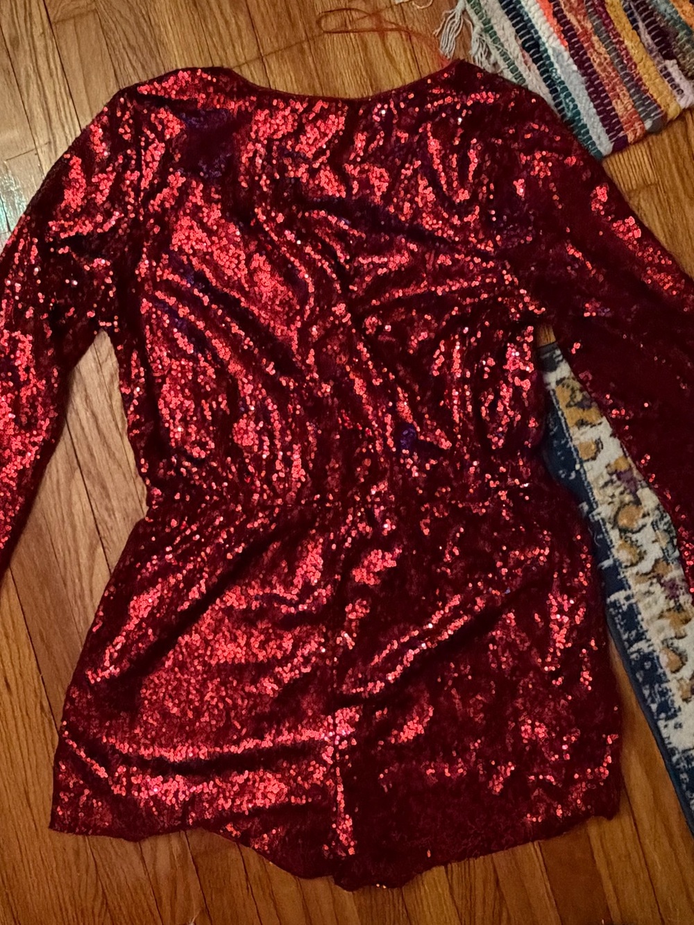 Chelsea & Violet Red Sequin Detail Dress - Picture 2 of 7